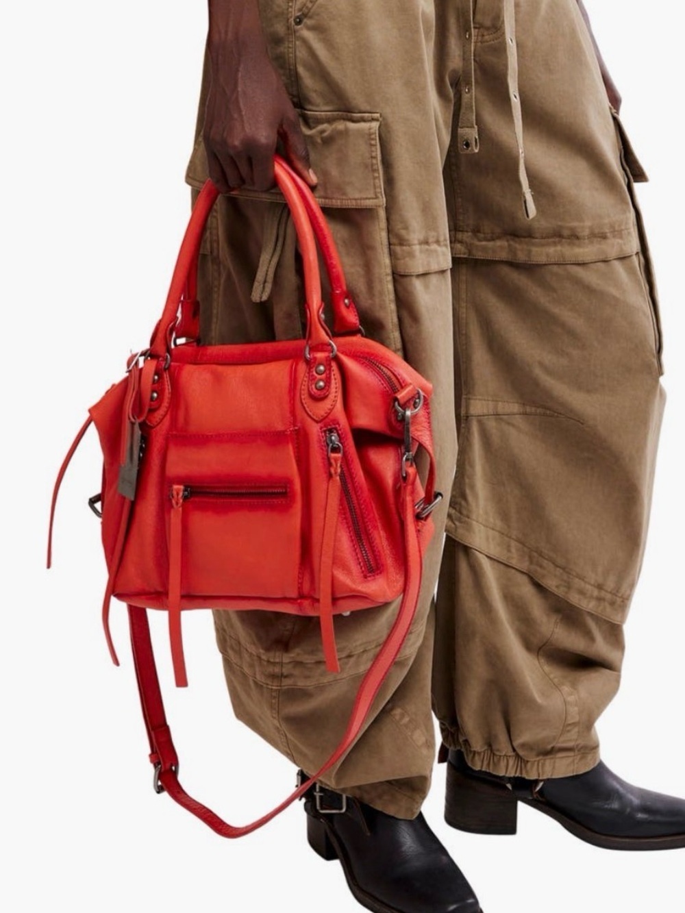 NWT - Free People Large Emerson Tote Bag Purse in Red Clay